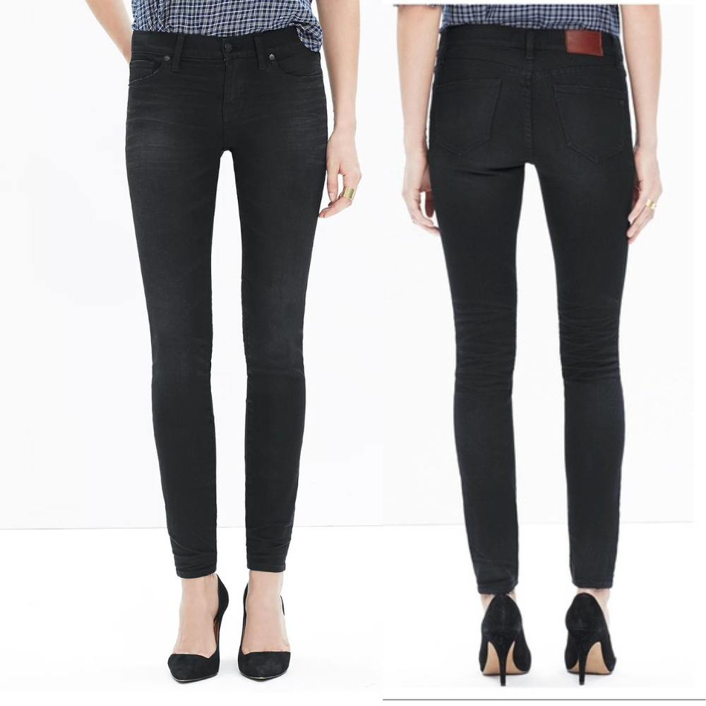 Madewell Skinny SkinnyJeans in Trent Wash E0492 Charcoal Black Grey Sz 28
